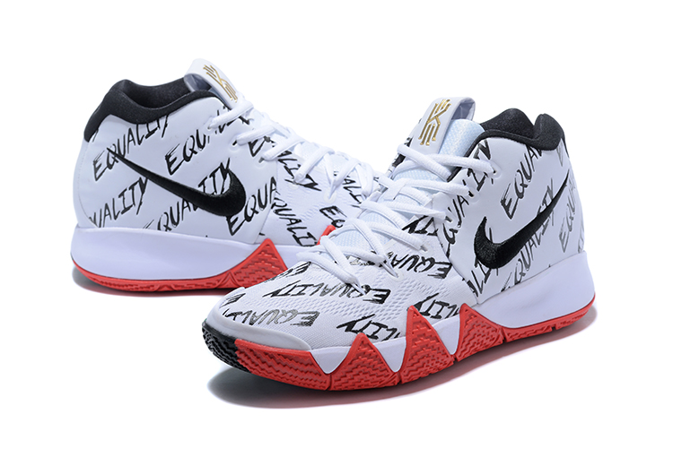 2018 Nike Kyrie 4 White Black Red Green Shoes For Women - Click Image to Close